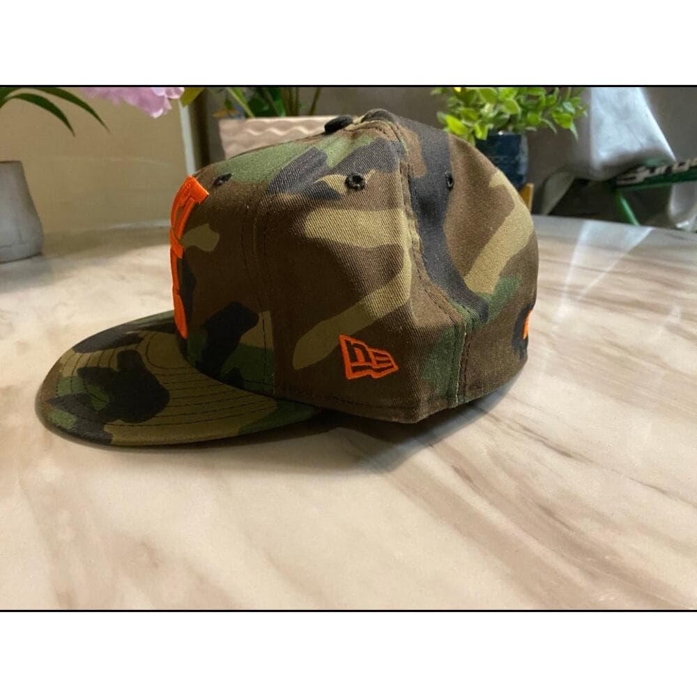 New Era Hat Size 7 5/8 Army & Orange Don’t Get Gassed