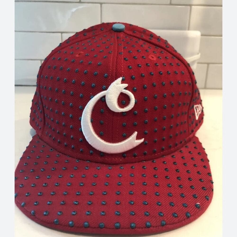 New Era Hat 7 1/8 Red & White C