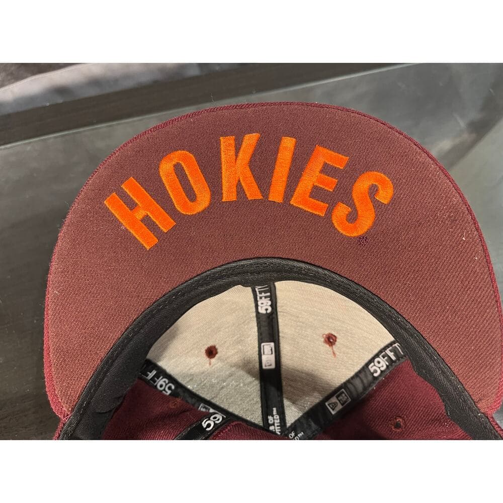 Autograph Men's New Era Maroon Virginia Tech Hokies Hat Sign By Sandman