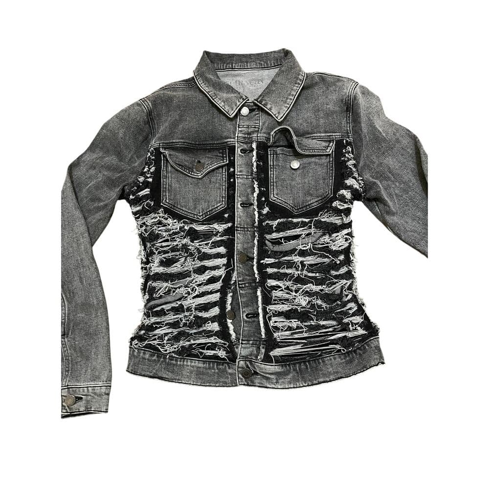 Si Tu Veux Grey & Black Women’s Jean Jacket Size 32