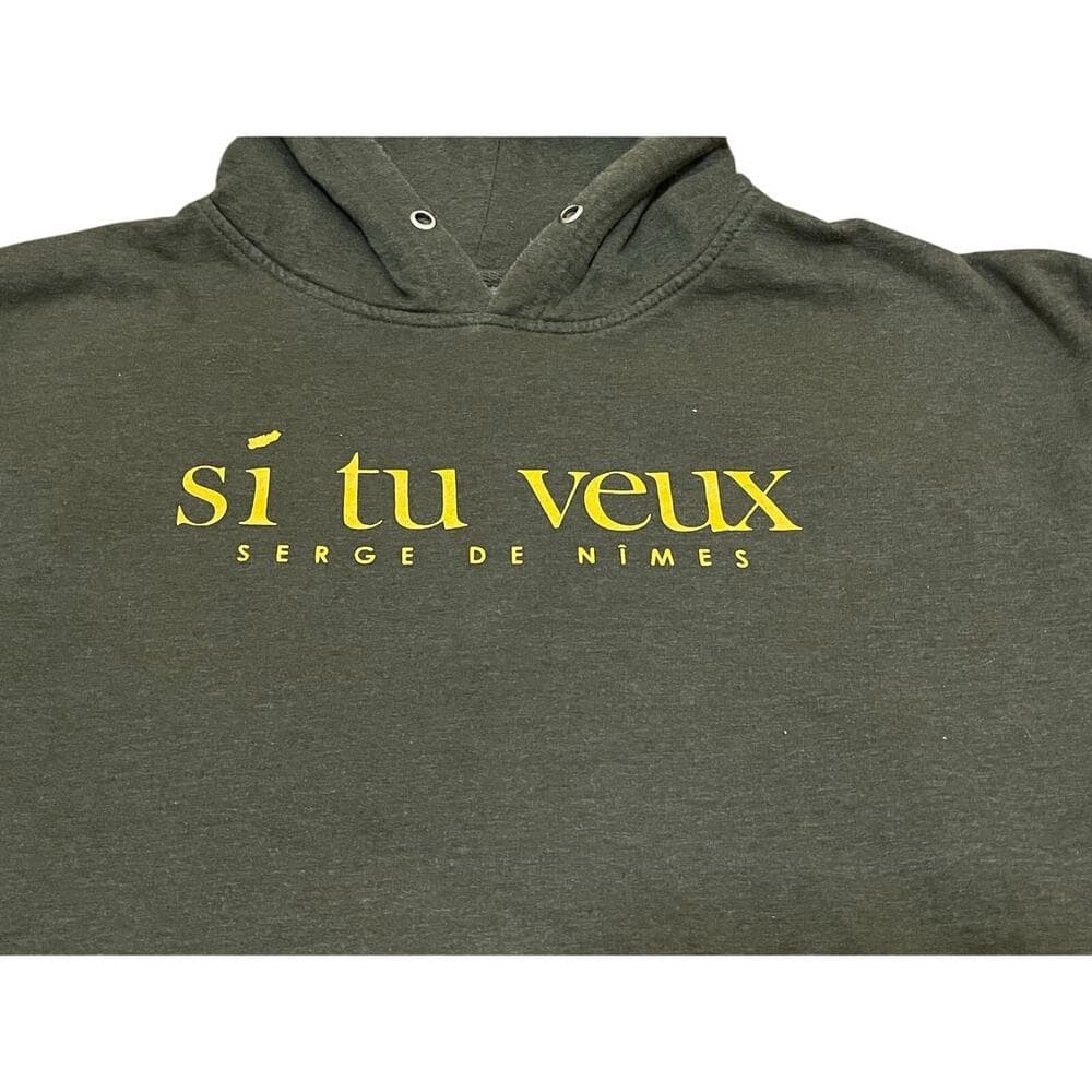 Men’s Dark Green Si Tu Veux Hoodie Size 2XL