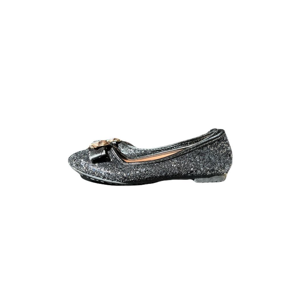 Karina-4K Black Glitter Girls Blacl Shoes Size 9