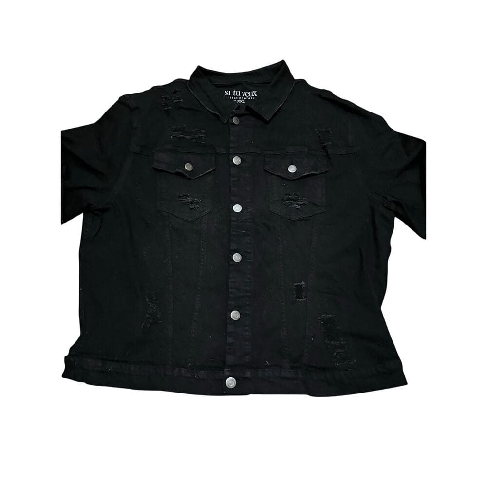 Si Tu Veux Black Men’s Jean Jacket Size XXXL