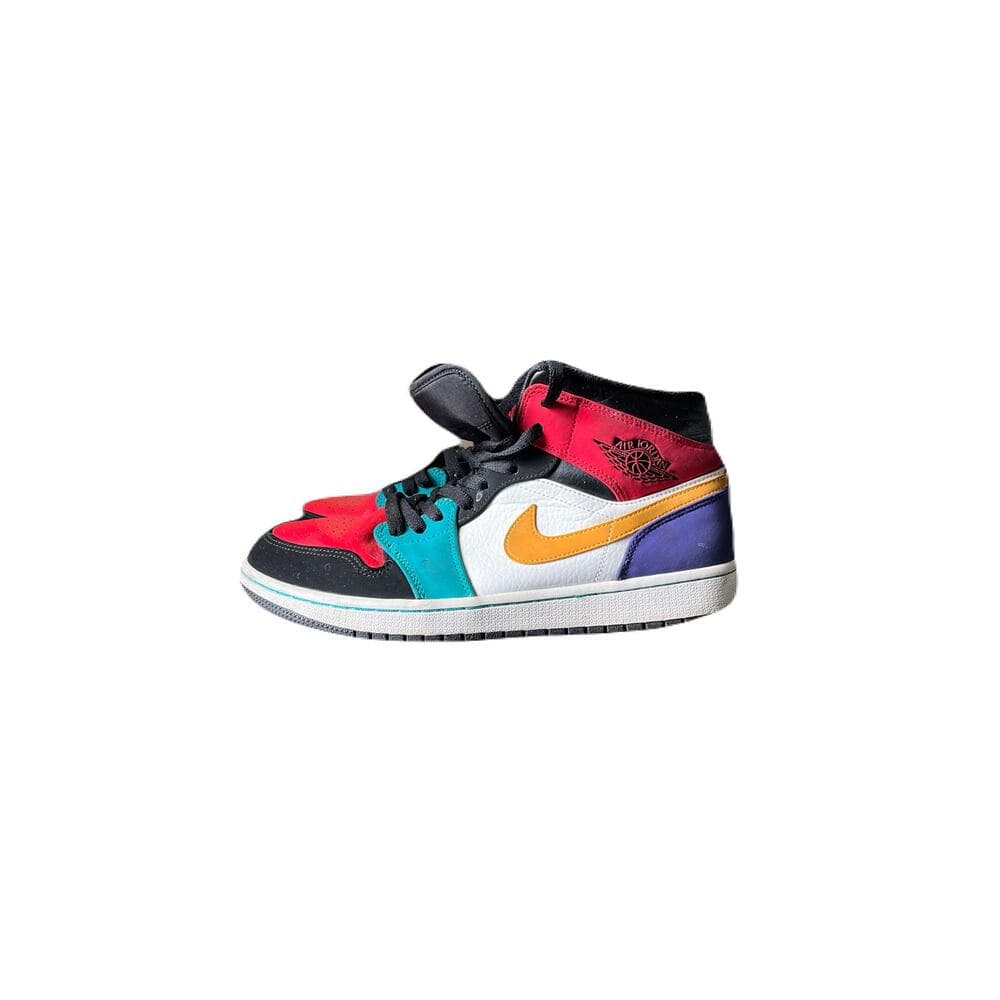 Air Jordan Retro 1 Mid Multicolor Red Black White Green Rare Sneakers