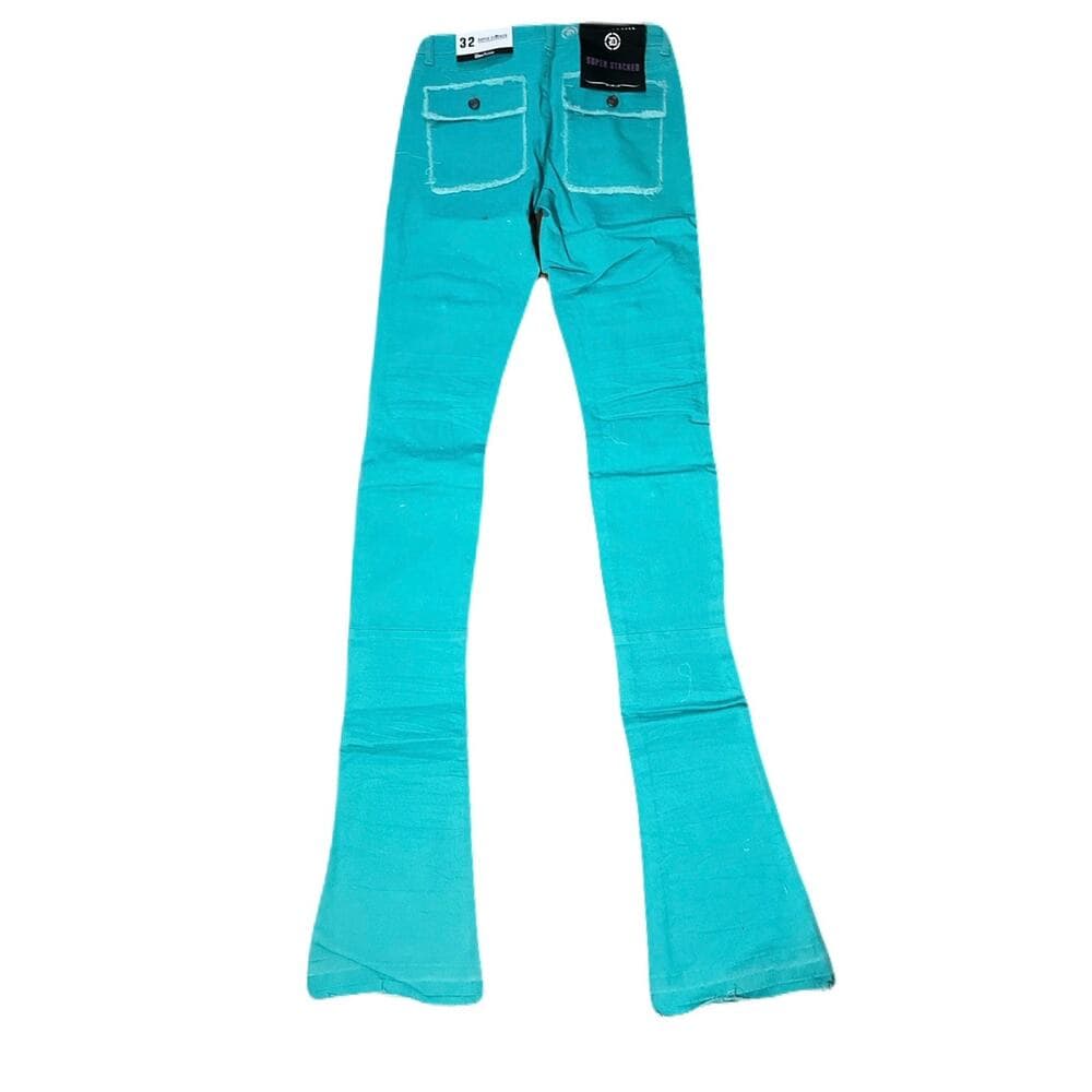 Doctrine Savant Super Stacked Jean Teal Size 34