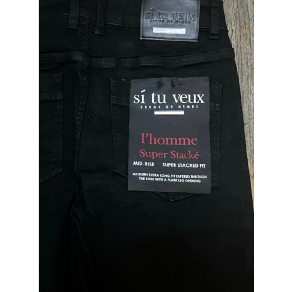 Si Tu Veux Brutini Jeans Jet Black Superstack Men’s Size 40