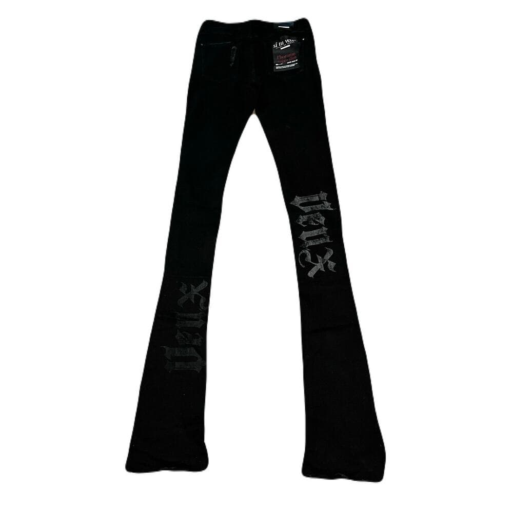 Si Tu Veux Black Jean’s Size 36 With design on the legs