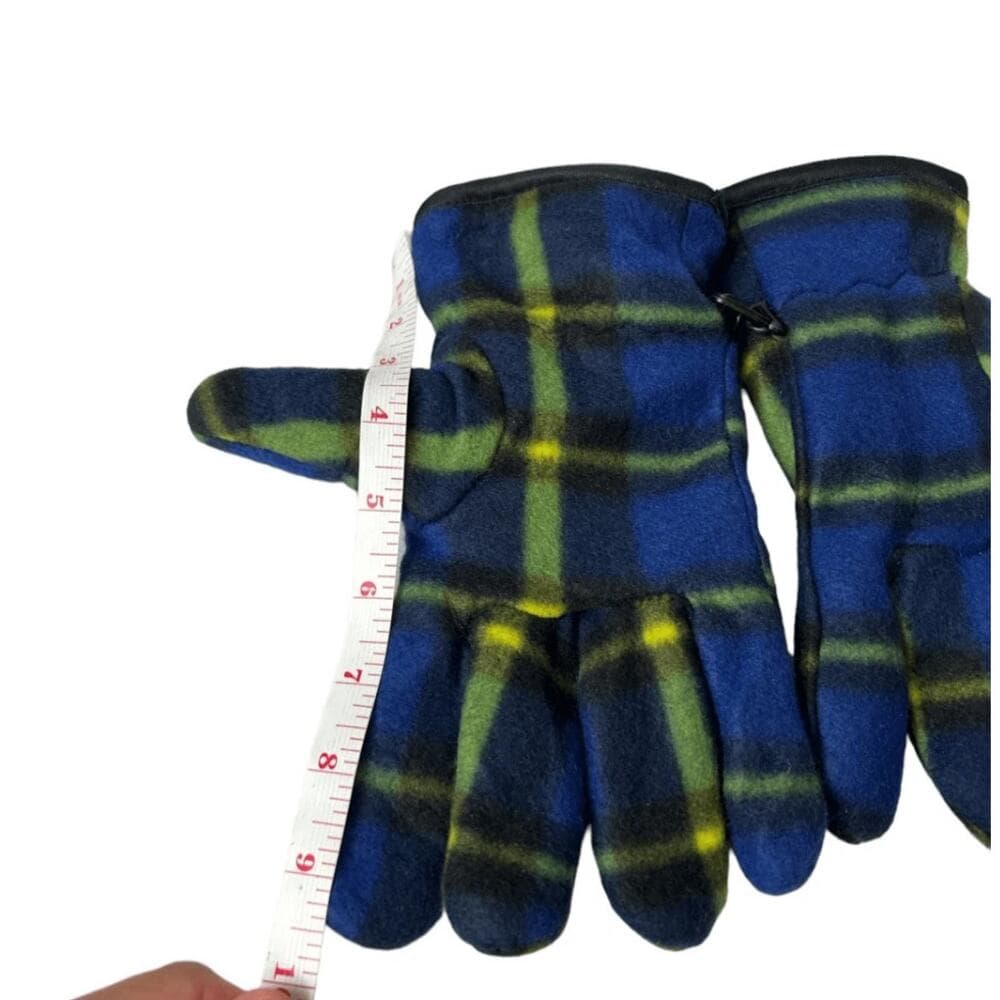 Pair of Men's Winter Gloves Blue & black Plaid