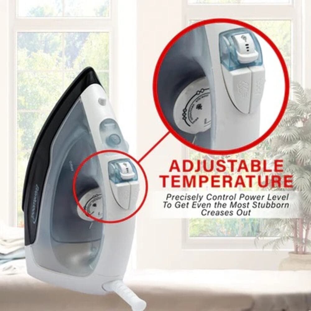 BRENTWOOD MPI-52 NON-STICK STEAM IRON, WHITE