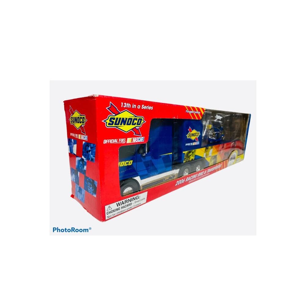 SUNOCO Nascar 2006 RACING MOTORCYCLE BIKE & TRANSPORT With LIGHTS & SOUND
