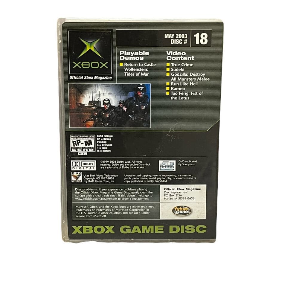 May 2003 Official Xbox Demo Disc 18 Return To Castle Wolfenstein