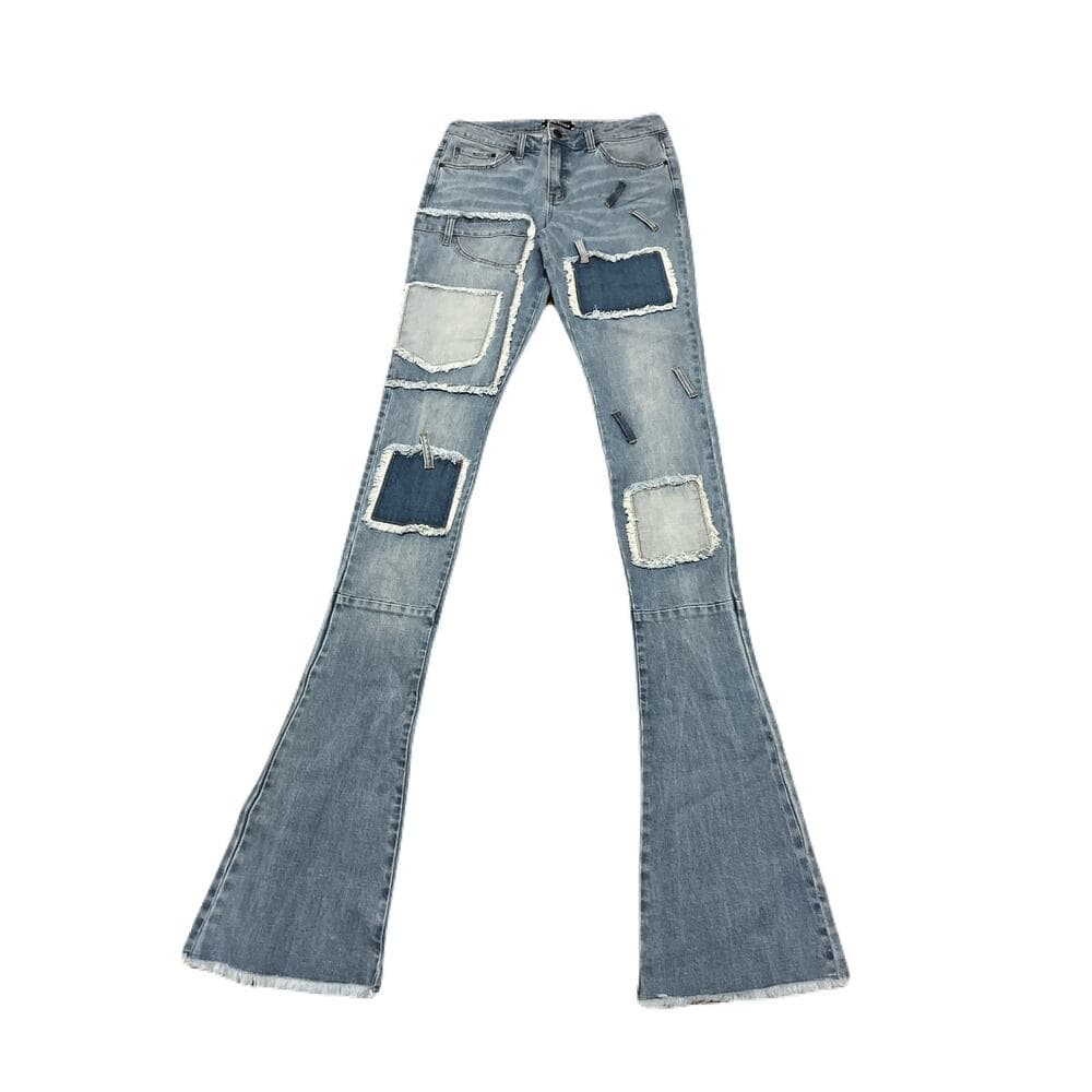 Doctrine Superstacks Men’s Jean’s With Patches On Them Like New