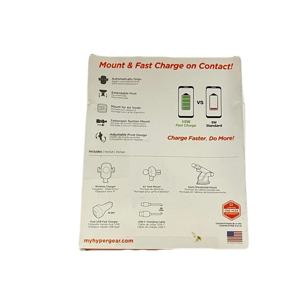 Hypergear Wireless Charger Mount Mount & Fast Charger