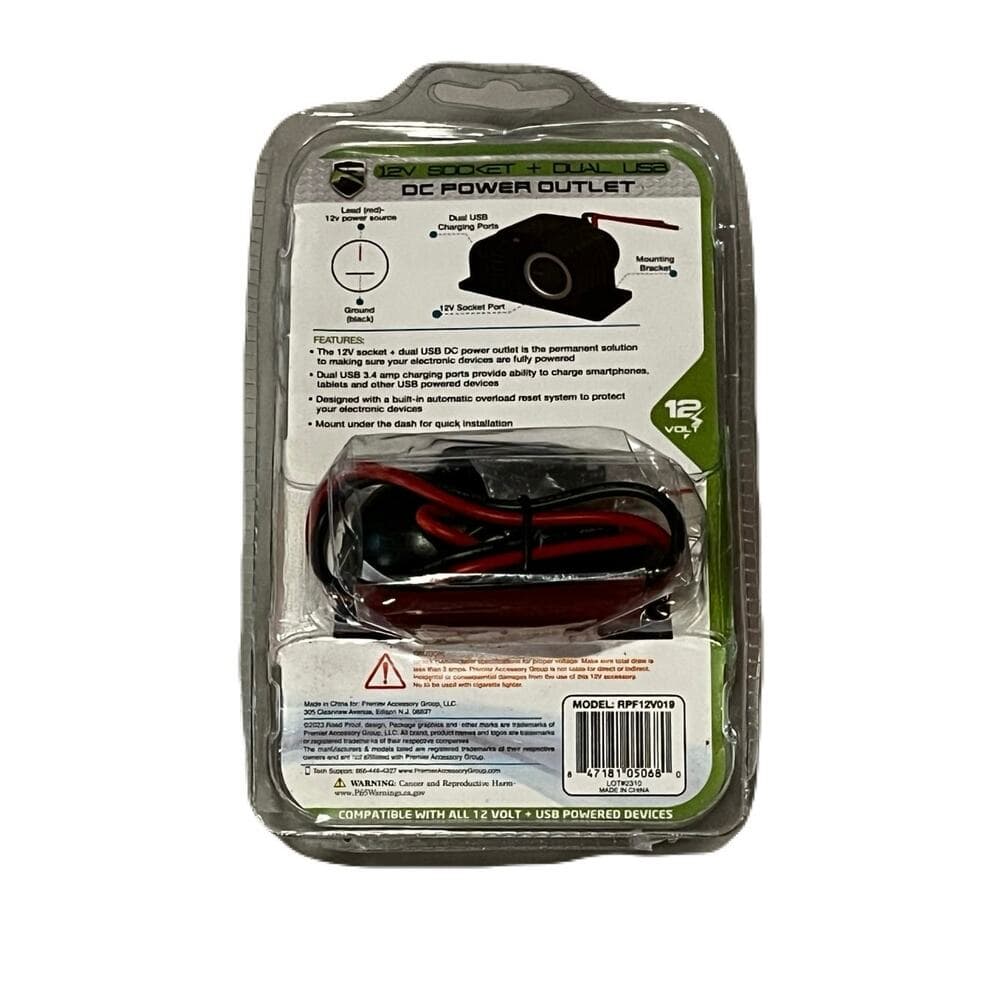 Premier 12 Volt 3.4 Amps Dual USB Charging Port