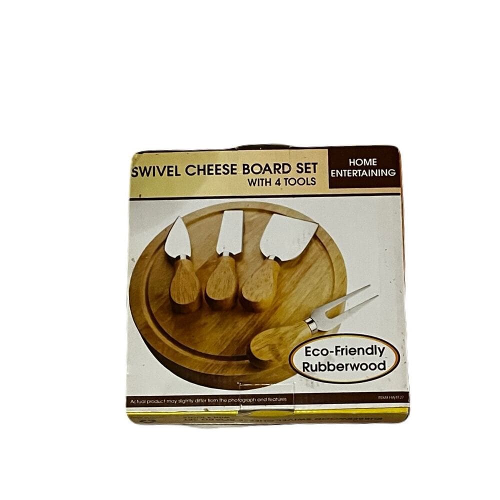 Swivel Cheese Board ~ Set Of 4 Tools ~ New in Box ~ Home Entertaining ~ Gift