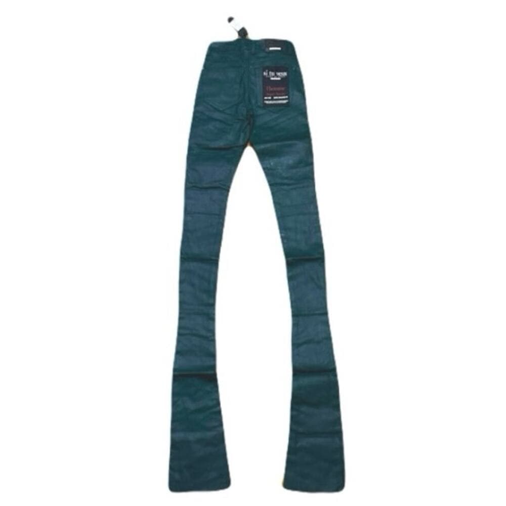 Si Tu Veux Hunter Green Wax Gordon Jeans Superstack Size 38
