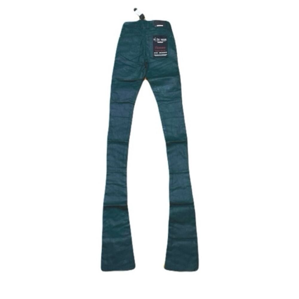 Si Tu Veux Hunter Green Wax Gordon Jeans Superstack Size34
