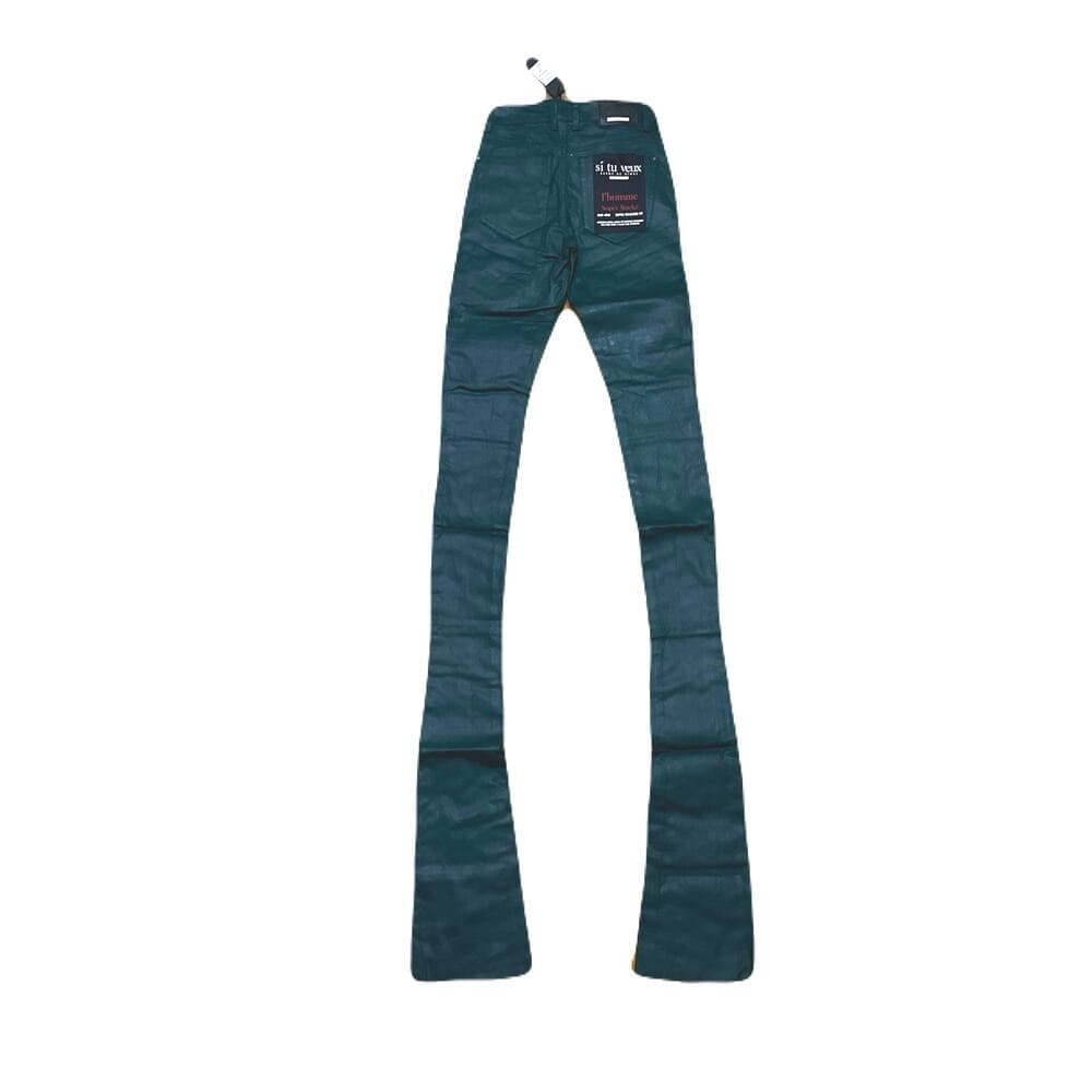 Si Tu Veux Hunter Green Wax Gordon Jeans Superstack Size 30