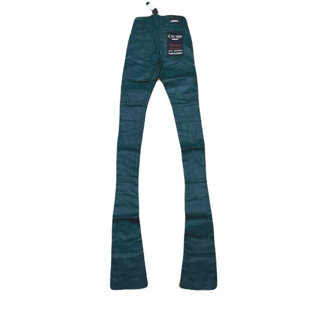 Si Tu Veux Hunter Green Wax Gordon Jeans Superstack Size 28