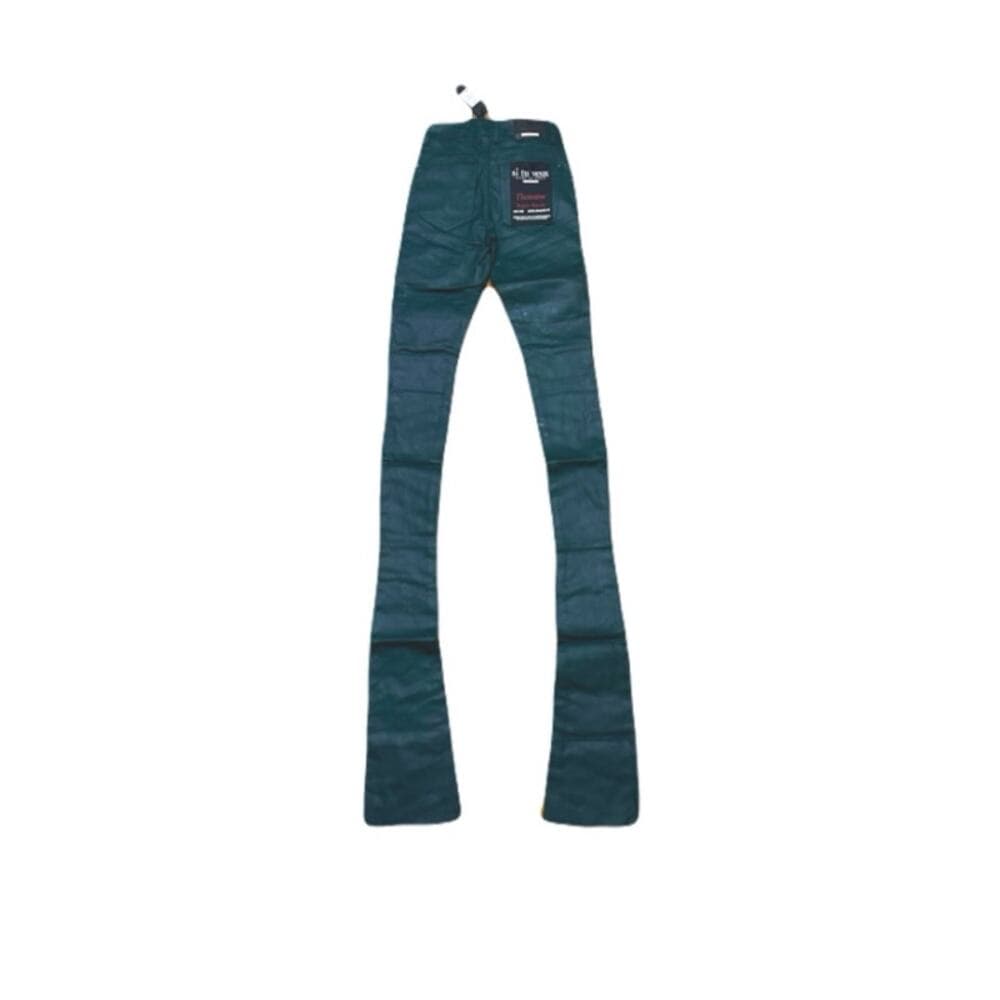 Si Tu Veux Hunter Green Wax Gordon Jeans Superstack Size 32
