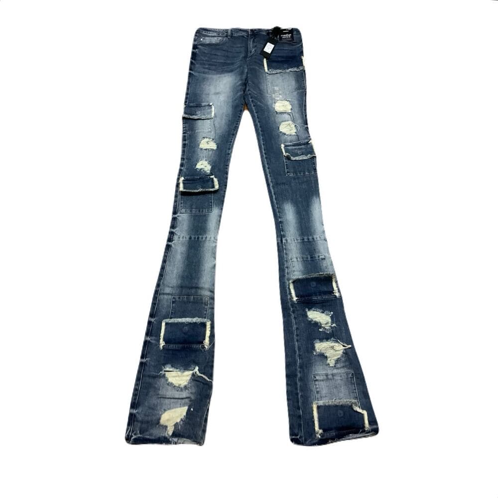 Si Tu Veux Brutini Jeans Indigo Wash Superstack Men’s Size 38