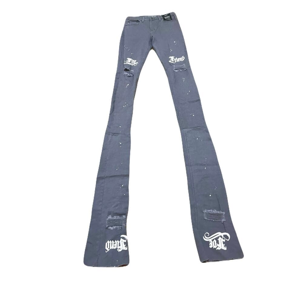 Si Tu Veux Dark Gray Superstack Jeans Size 32