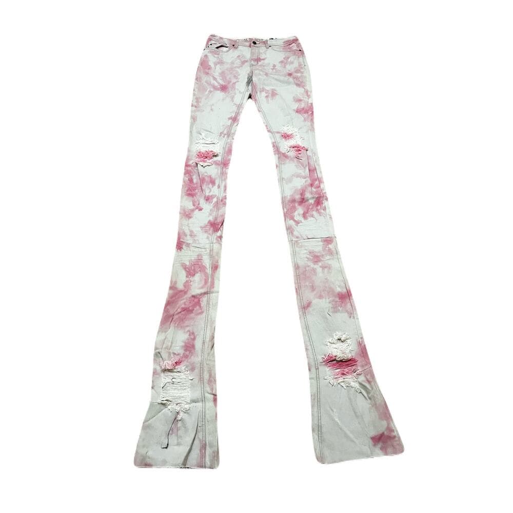 Si Tu Veux Pink & White Superstack Men’s Jean’s Size 32