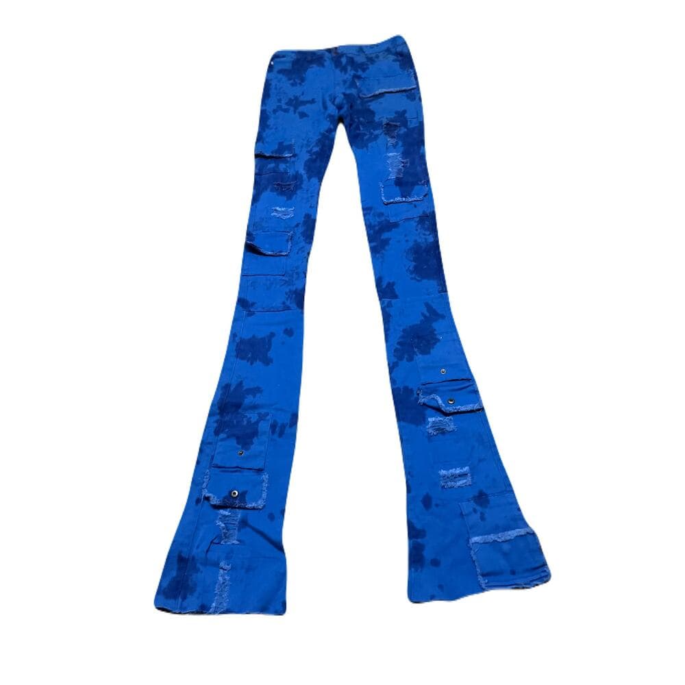Si Tu Veux Royal Blue Superstack Men’s Jean’s Size 32