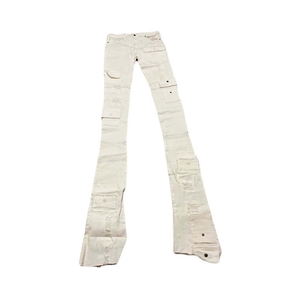 Si Tu Veux All White Mens Superstack Jean’s Size 36