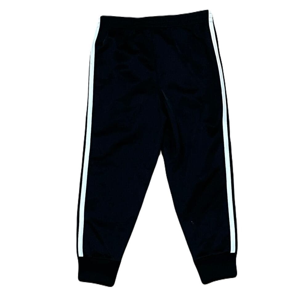 Adidas Black Track Pants With White Stripes On The Side