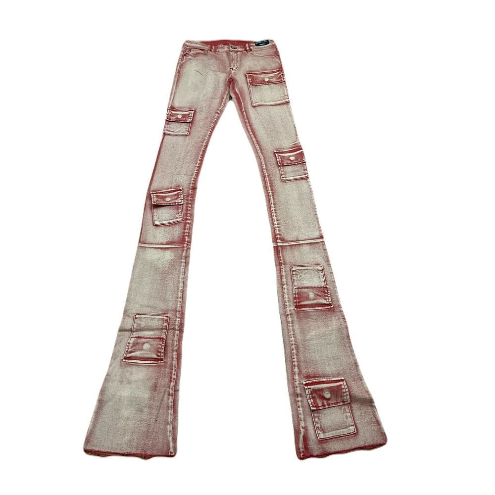 Si Tu Veux Men’s Superstack Red Jean’s Size 32