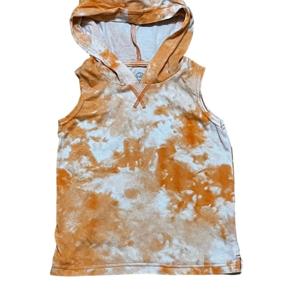 Wonder Nation Orange Kids Tan Top With Hoodie Size 4