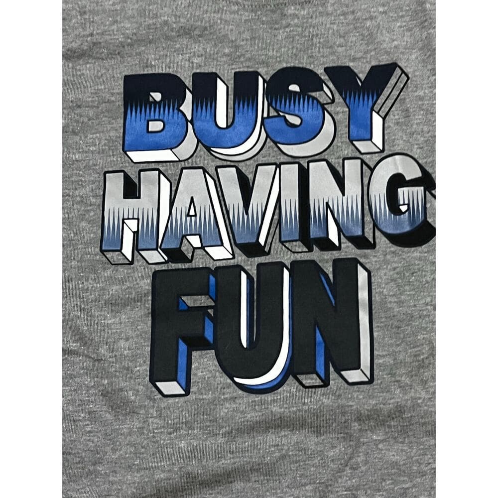 Garanimals Busy Having Fun Gray & Blue Kids Long Sleeve T-Shirt Size 4T
