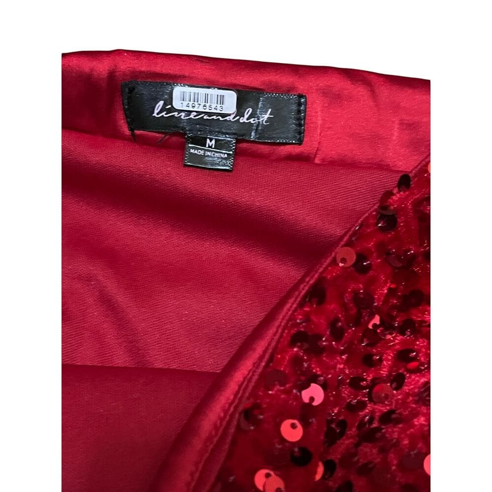 Slim Fit Sparkly Sequin Mini Skirt Party Club Vacation Relaxed Fit Skirt Red M