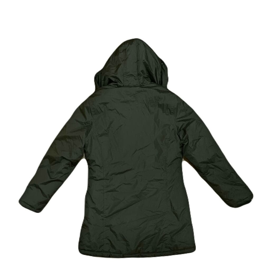 Madden Girl Quilted Soft Lining Long Jacket Multi-Pockets Coat Black Woman’s Med