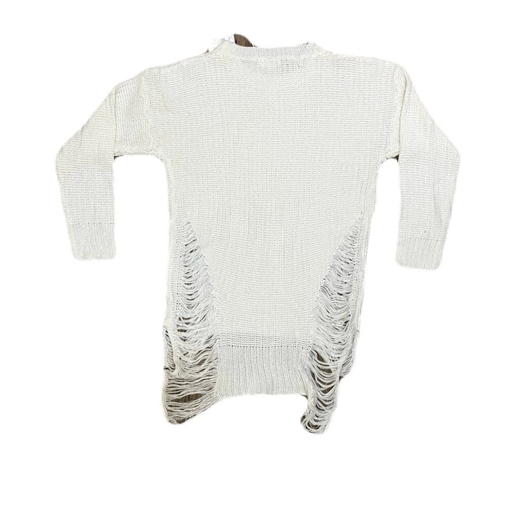 Canes Sport white Women’s Long Sleeve With Rips on the Side