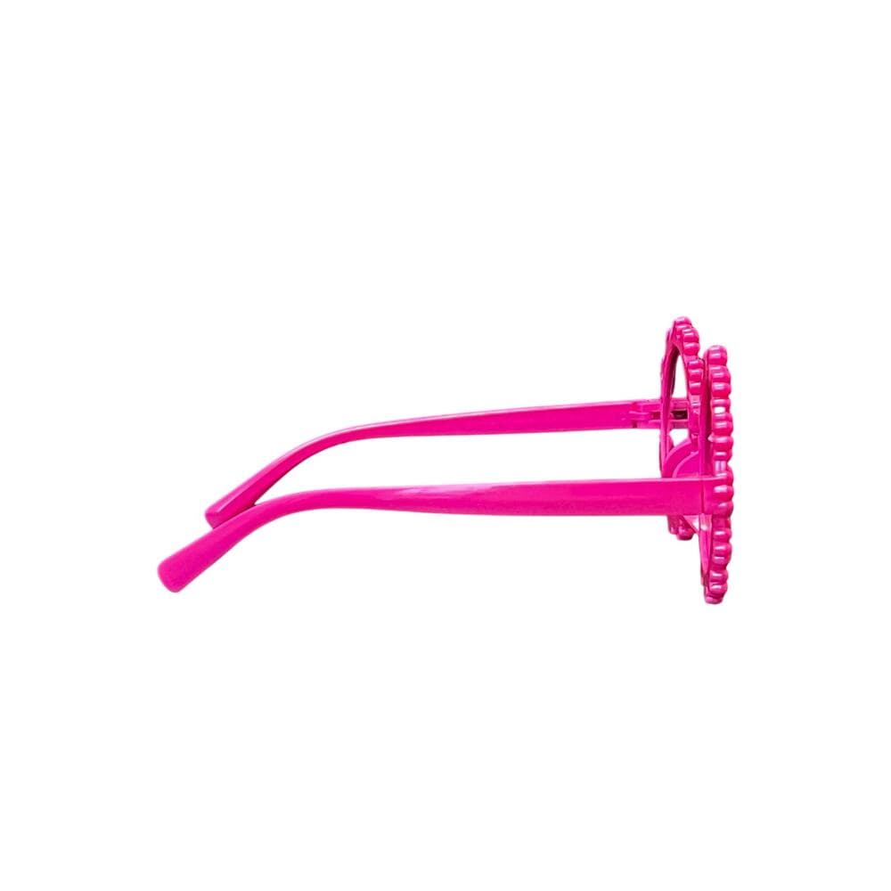 Girls Kids Daisy Flower Rim Round Circle Plastic Sunglasses Pink