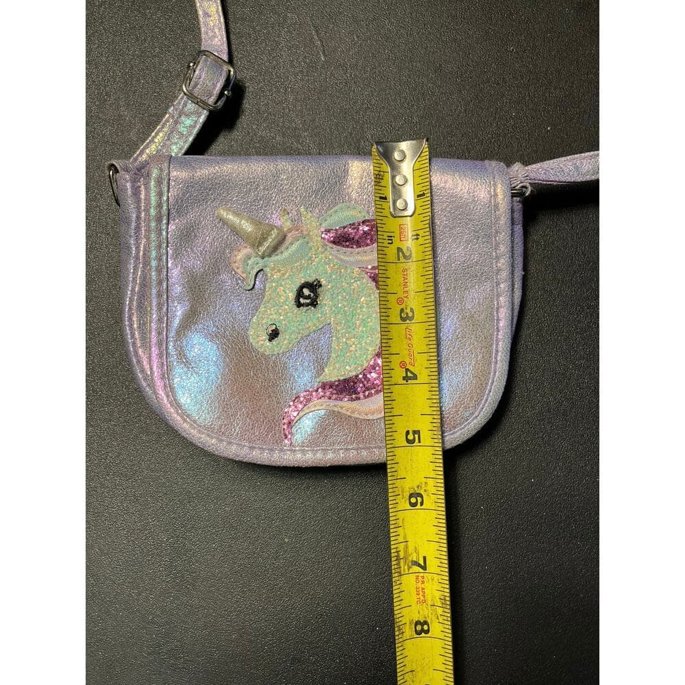 Clair’s Kids purple mini unicorn bag 5” L X 6” W
