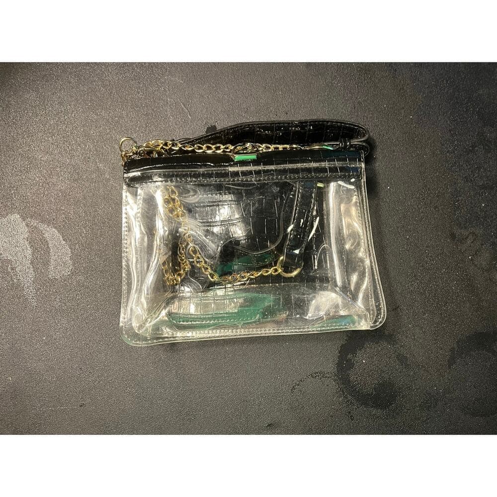 See thru & Black Women’s Bag 9” W X 6” L