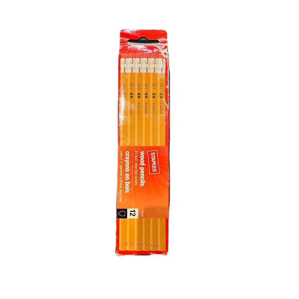 12 Staples Number 2 Wood Pencils