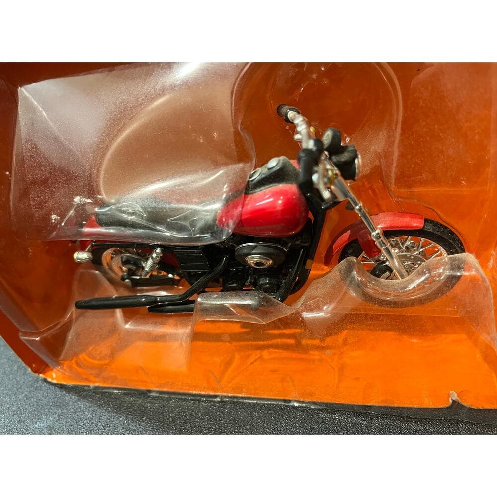 Harley Davidson Black & Red Motorcycle Toy 5” W X 2” L