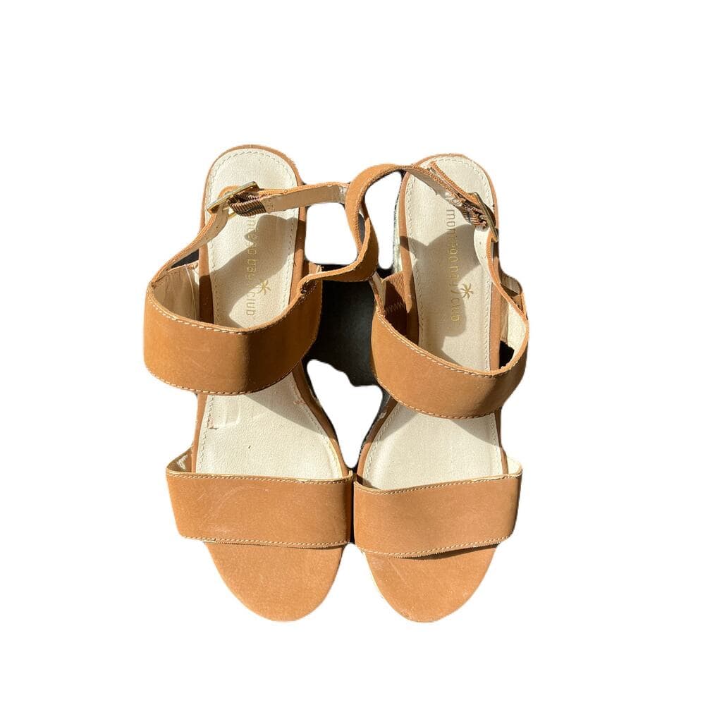 Montego Bay Club Brown & Tan 4” Heels Women’s Sandals Shoe’s Size 9.5