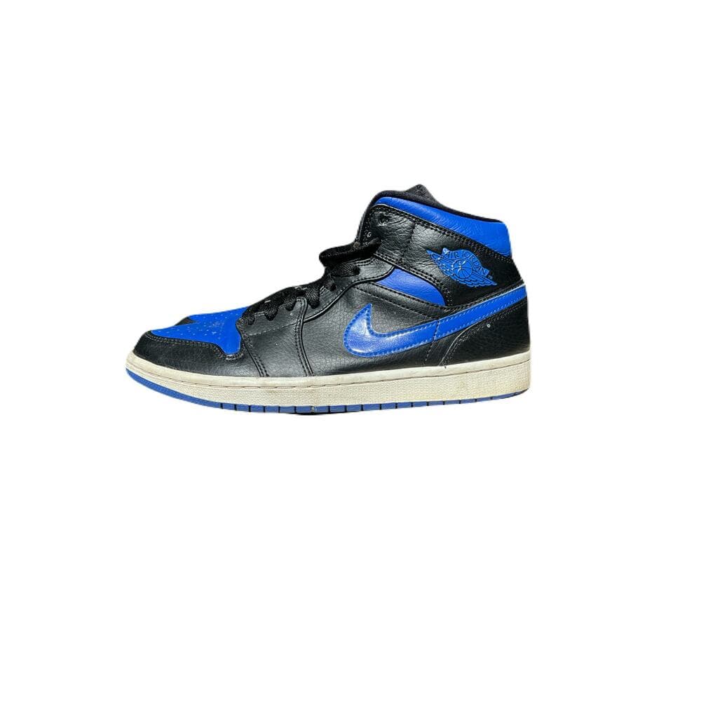 Nike Air Jordan 1 Mid 'Black Hyper Royal' with SKU 554724-068