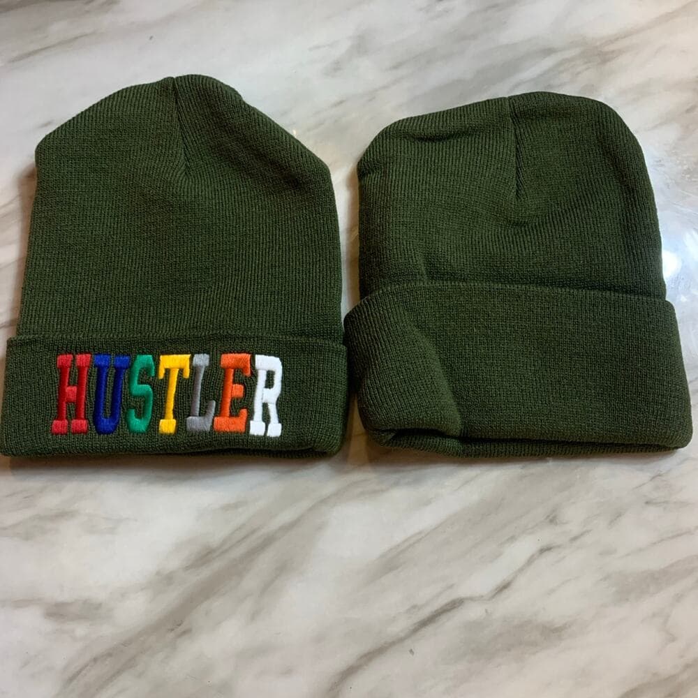 Hustler Olive Green 2 Beanie