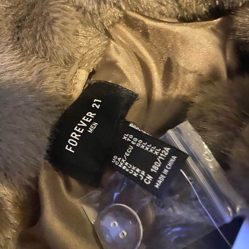 Forever 21 Brown Faux Fur Men’s coat XL