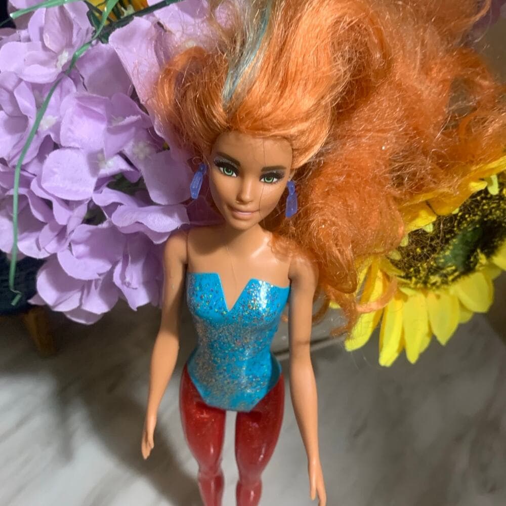 Color Reveal Party Series Barbie Doll Red Hair Shiny Glitter Blue Confetti 2020