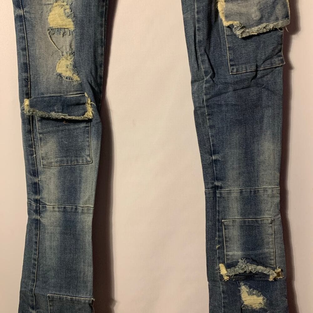 Si Tu Veux Superstack indigo Wash Mens Jeans Size 40