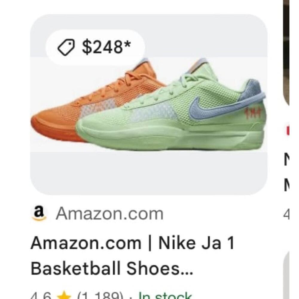 Nike GS Ja 1 "Bright Mandarin/Multi/Color/Vapor Green/Light Armory sneakers
