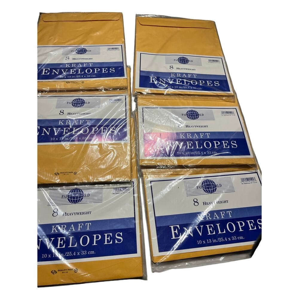 6 packs of 8 Kraft Envelopes 10 X 13 in /25.4 X 33 cm.