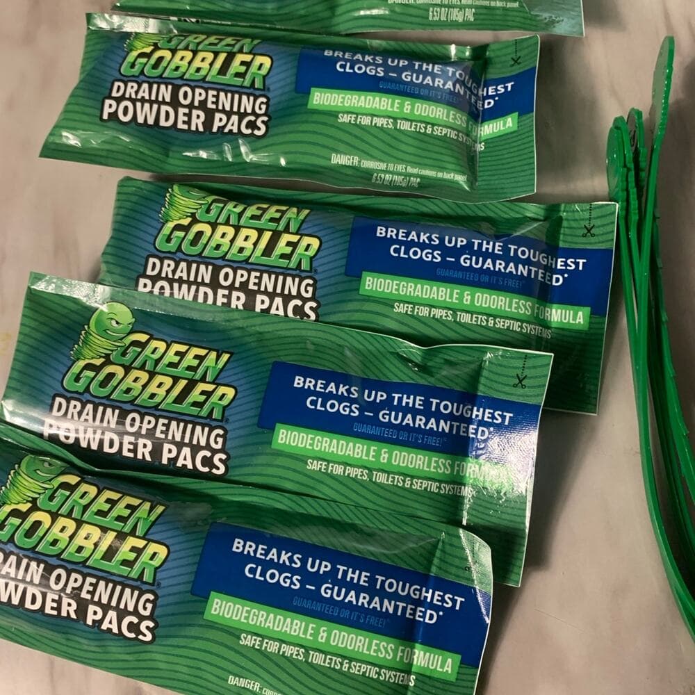 5 Green Gobbler Drain Opening Powder Pacs